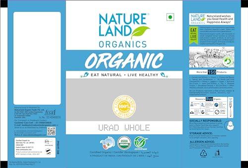 NATURELAND ORGANICS Natureland Organics Urad Whole / Sabut / Urad Kali Daal 1 Kg - Organic Healthy Pulses