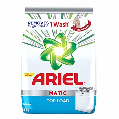 Ariel Ariel Matic Top Load Detergent Washing Powder - 2 kg & Matic Liquid Detergent, Front Load, 1 Litre, Pack Of 1