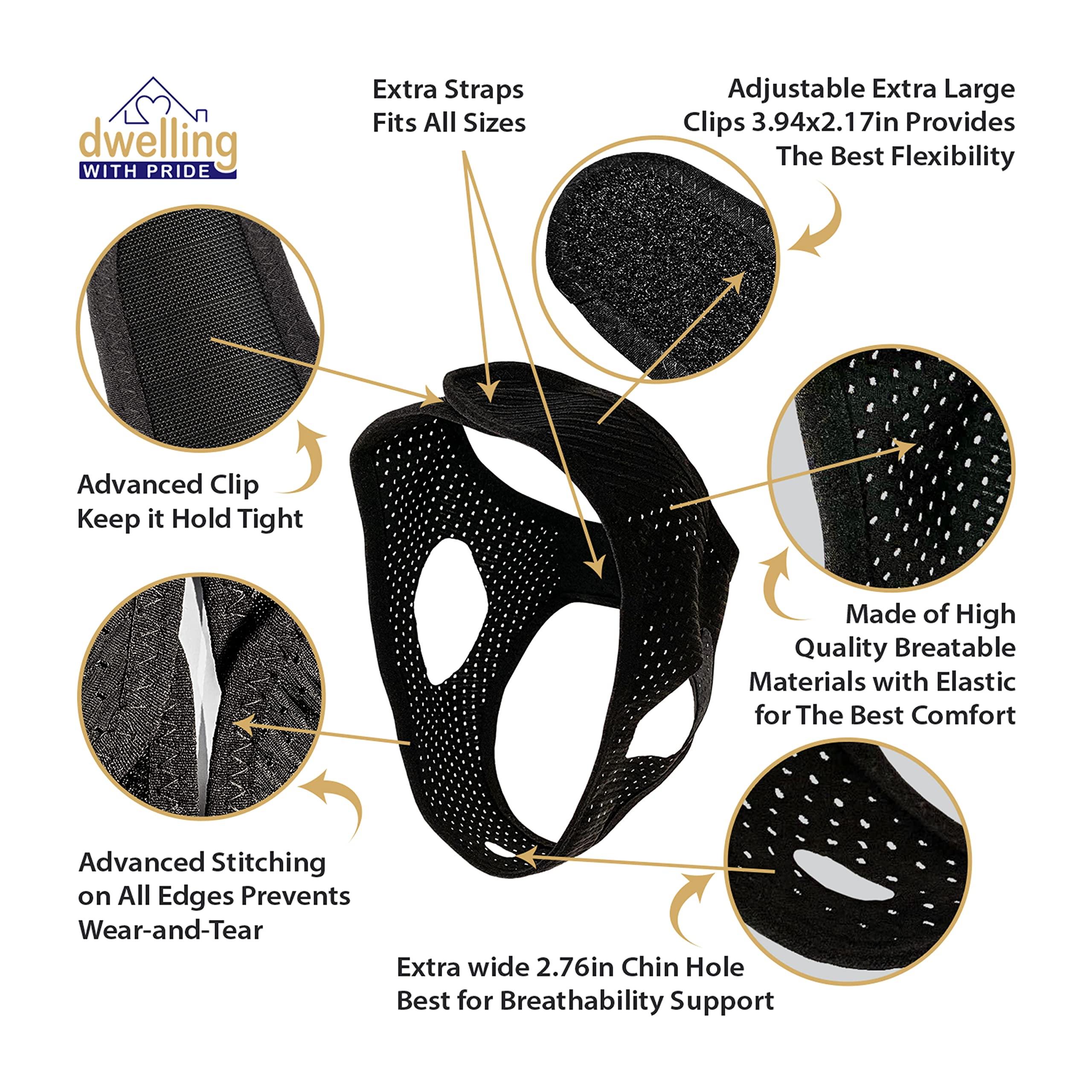 Dwelling With Pride Chin Strap Snore Silencer | Anti-Dry Mouth Straps | Stop Noise | Snoreless Sleeping Solution for Men and Women | Breathing Aid for Snoring