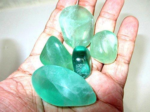Jet International Crystal Jet Green Flourite Tumbled Stone Approx 0.75 To 1" inch Free 40 Page Booklet on Jet International Crystal Therapy. 100 grams Attractive Genuine A Grade