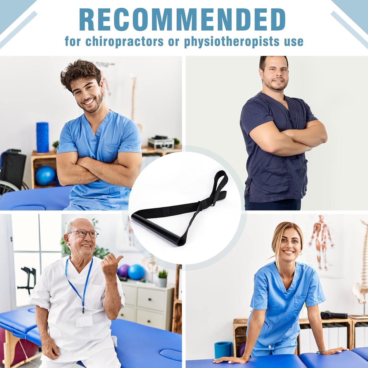 FITCOZI FITCOZI Neck Stretcher Strap, Spine Chiropractic Decompression Tool with Chin Belt. Cervical Neck Traction Device (Traction Belt-Black)