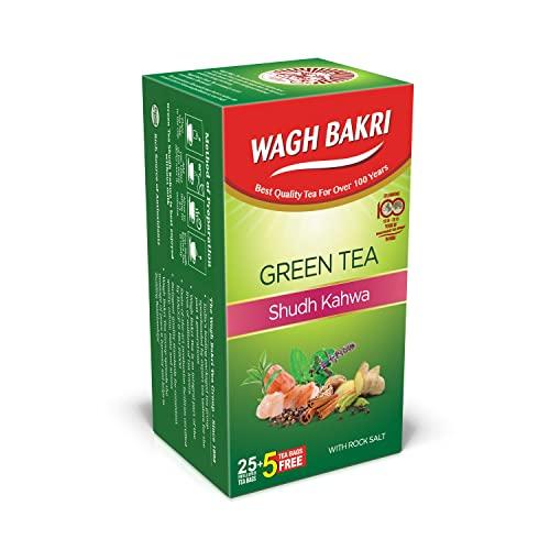 Wagh Bakri Wagh Bakri Green Tea Shudh Kahwa Tea Bag, 25 Tea Bag*2.5G, 62.5 Grams