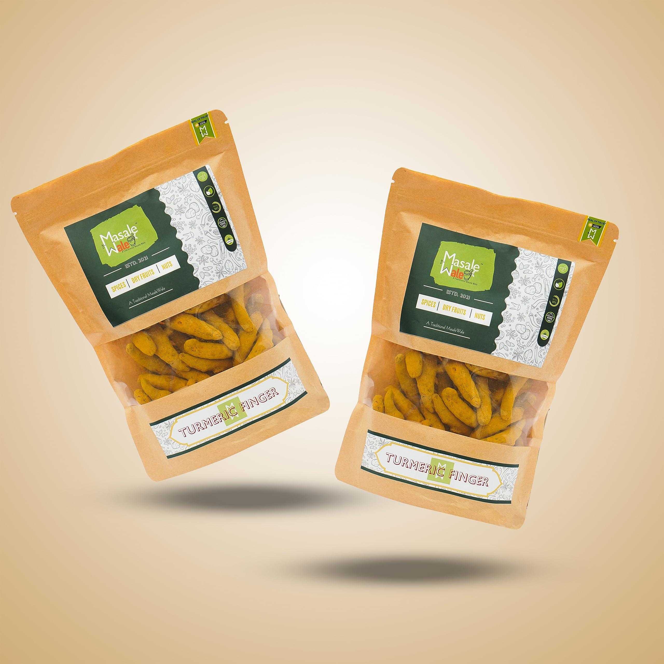 TheMasalewale The Masalewale\'s Natural Salem Turmeric Finger Whole | Sabut Haldi | No Added Flavours and Colours | 100% natural | Gluten Free high Curcumin Content | Immunity Booster | Bold Finger | (200)