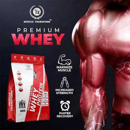 MUSCLE TRANSFORM Muscle Transform 100% Hyper Whey Protein, 24g High Protein, 6g BCAA, 6g EAA | Muscle Building Premium Whey | Sports Drink for Recovery & Muscle Growth | Men & Women [1kg, Kesar Pista] Free Gym Shaker