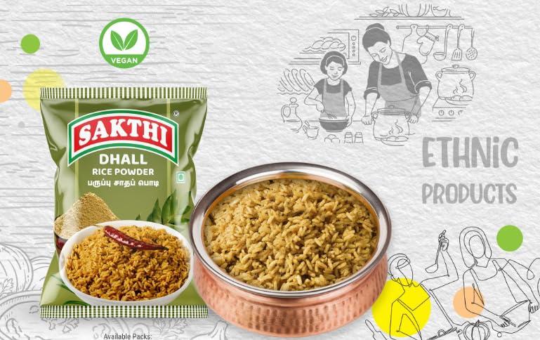 SAKTHI SAKTHI 100 Gm Dhal Rice Mix Powder South Indian Flavoured Premium Spices Blend Instant Rice Mix Powder | Fresh & Natural Paruppu Podi | No Preservatives (Pack of 3)