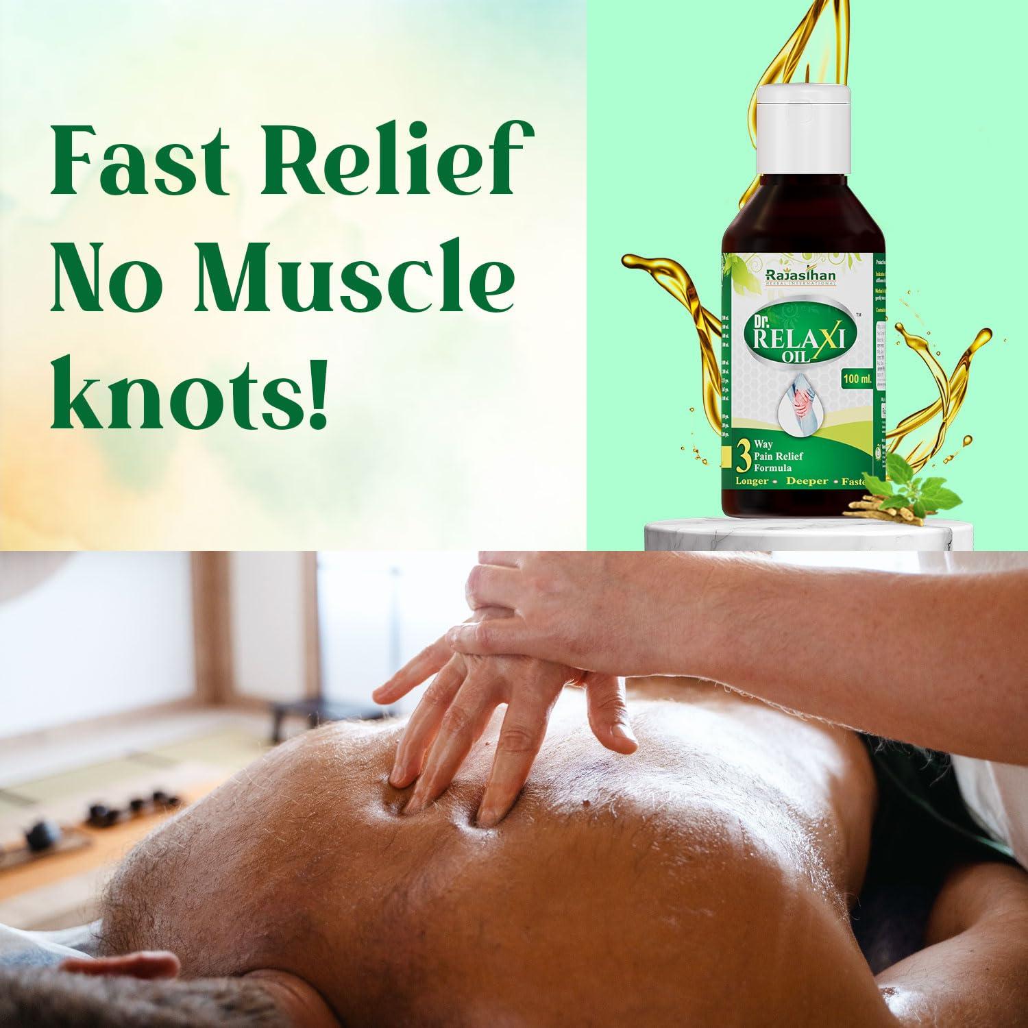 RAJASTHAN AUSHDHALAYA Dr.Relaxi Oil For Men & Women | Helps In Joint Pain, Arthritis, Neuro Muscular Pain & All Types Of vata Diseases | Pack Of 3 - Each 100 ml