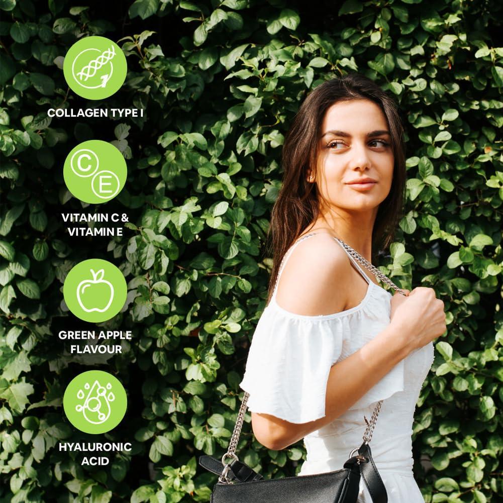 Carbamide Forte Carbamide Forte Marine Collagen Powder Supplement - for Skin Fish Collagen Powder for Women & Men - 200g Powder - Green Apple Flavour