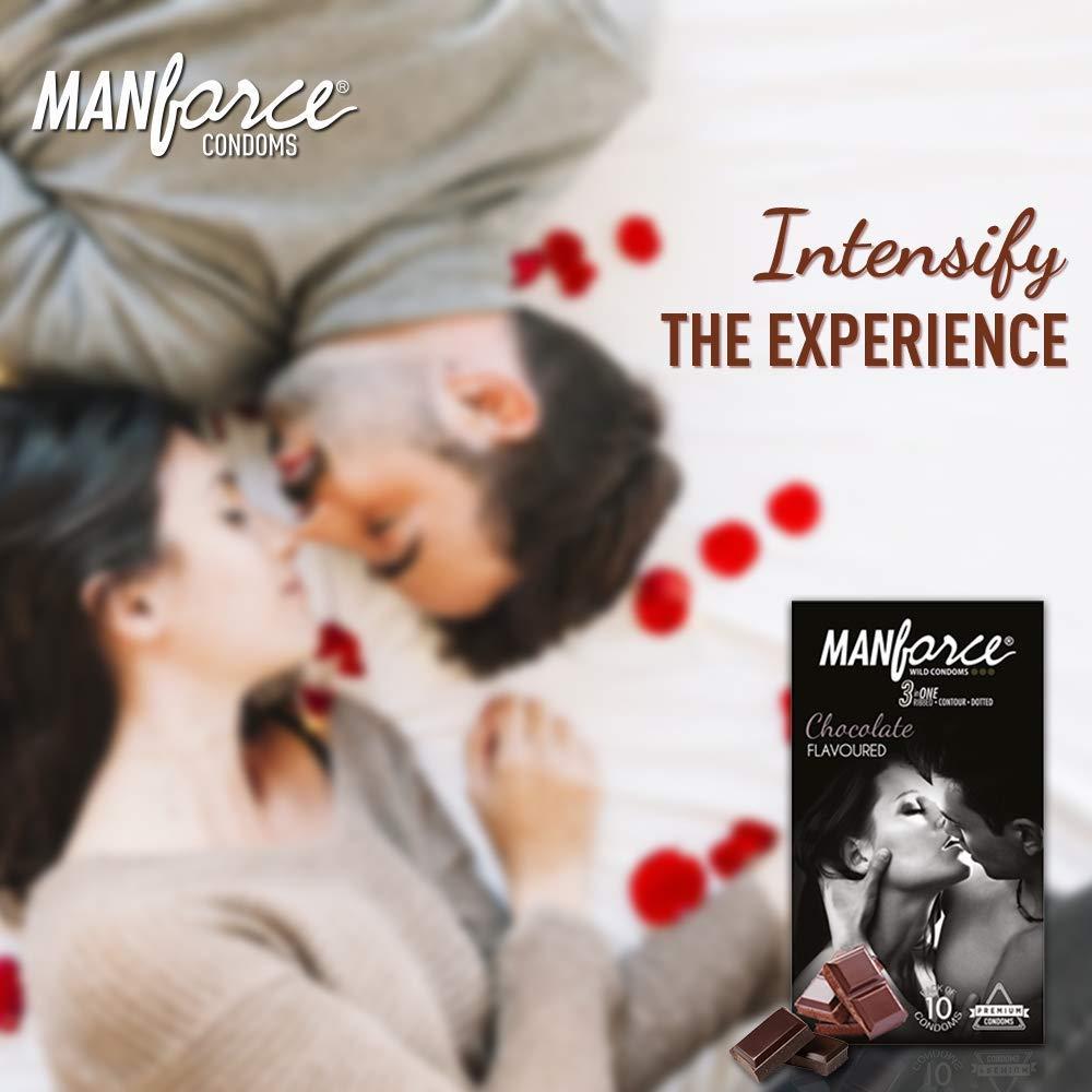 Manforce Manforce Extra Dotted CHOCOLATE Flavoured Condom Set Of 3 PAK , ( 30 PS)
