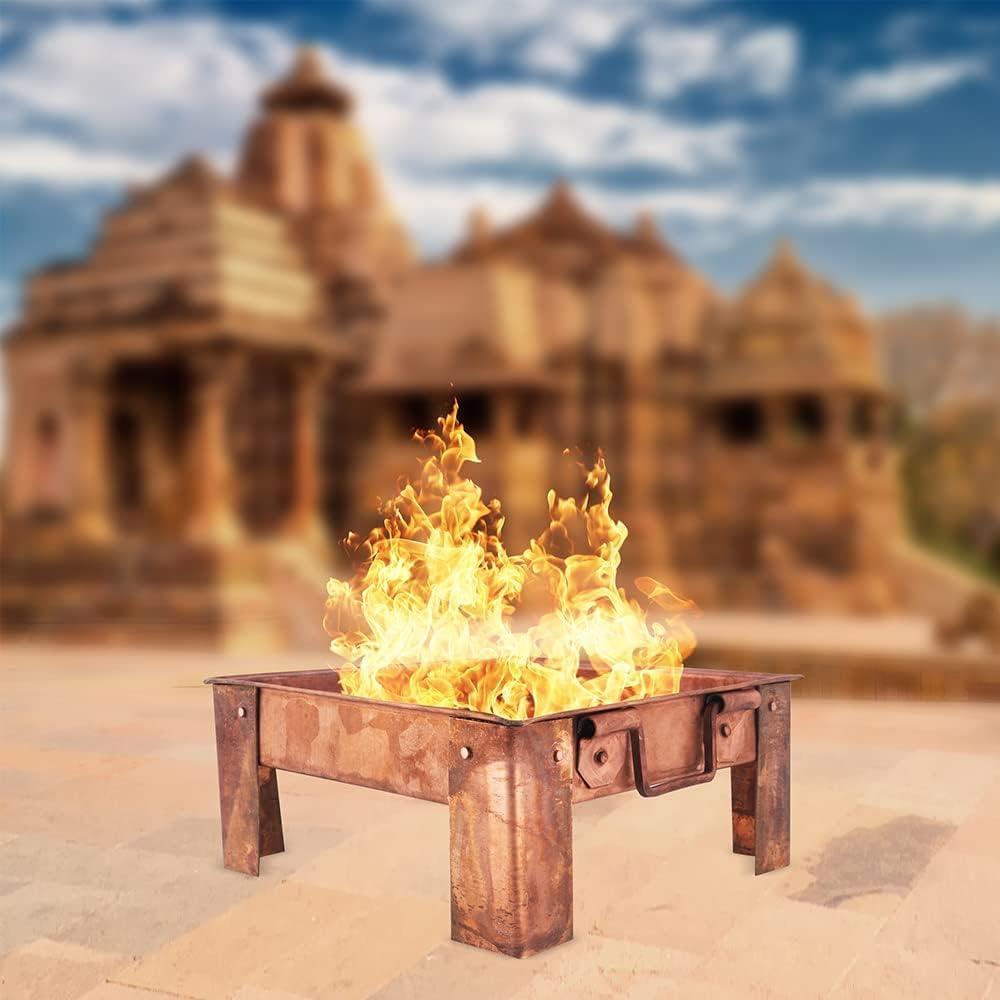 Omkriya Omkriya Pure Copper Hawan Kund With Handle On Both Side, For Yagya, Hawan & Poojan Purpose (10 INCHES)