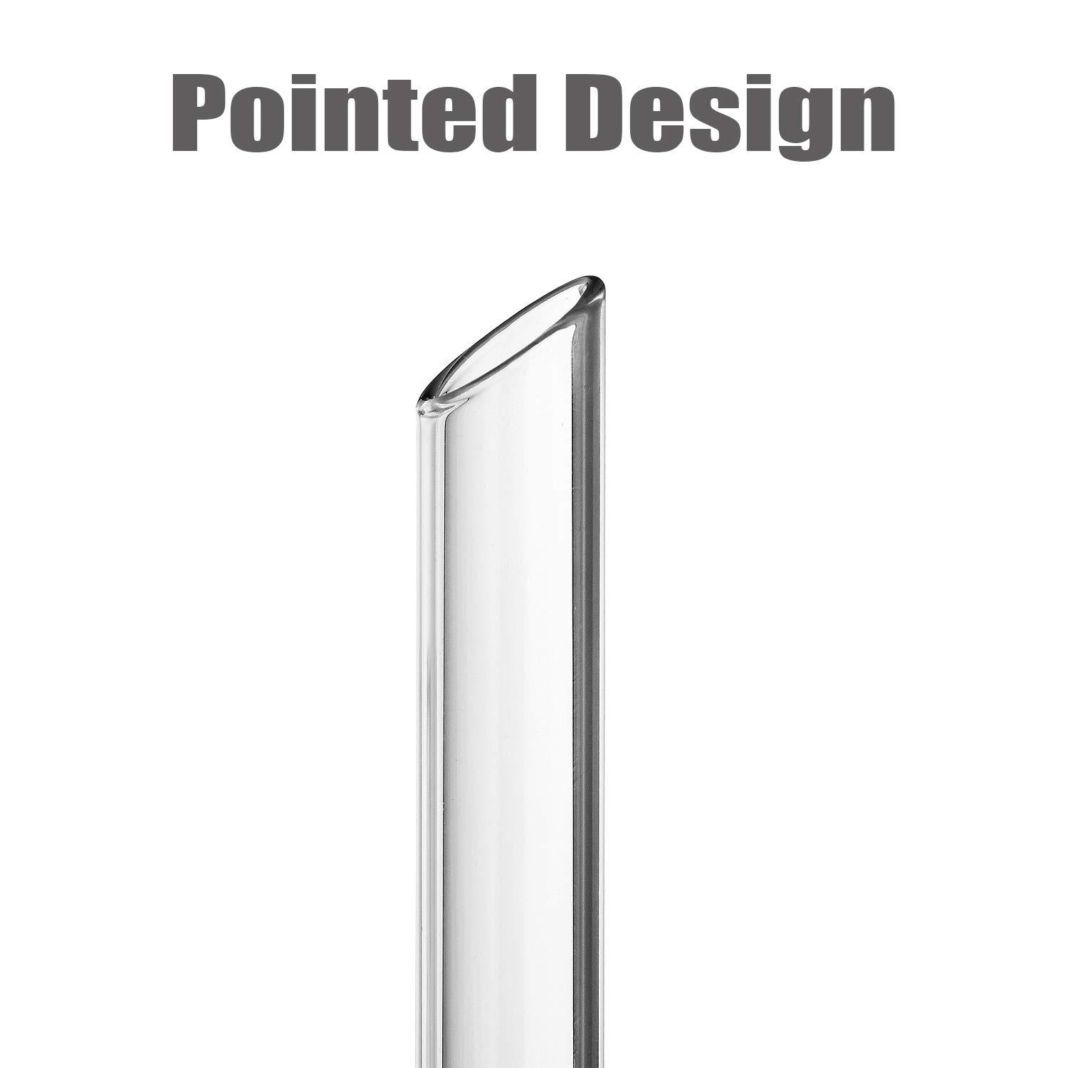 ALINK ALINK Reusable Glass Boba Straws, 14mm Extra Wide Clear Smoothie Straws for Bubble Tea, Pack of 4 with 1 Case and 2 Brush