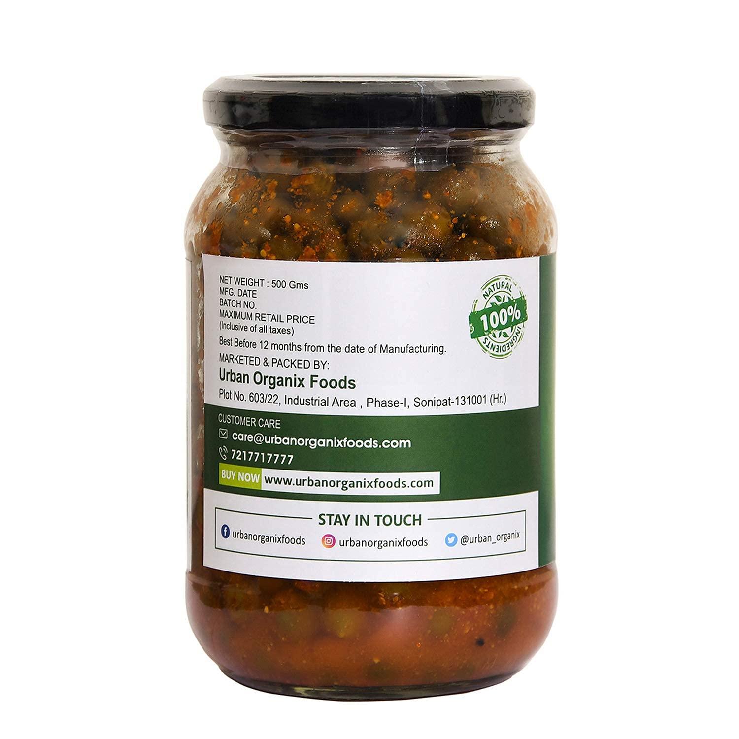 URBAN ORGANIX FOODS URBAN ORGANIX FOODS Dela Pickle Home Made Organic King of Good Health Teet Ker ka Achar for Good Health Less Oily More Healthy 500 GM