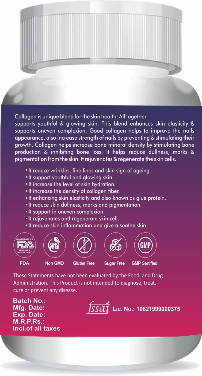 GRANNY TOUCH GRANNY TOUCH Marine Collagen 3000mg Give Natural Glow, even tone, tighten skin Pack Of 1 (60 CAPSULES)