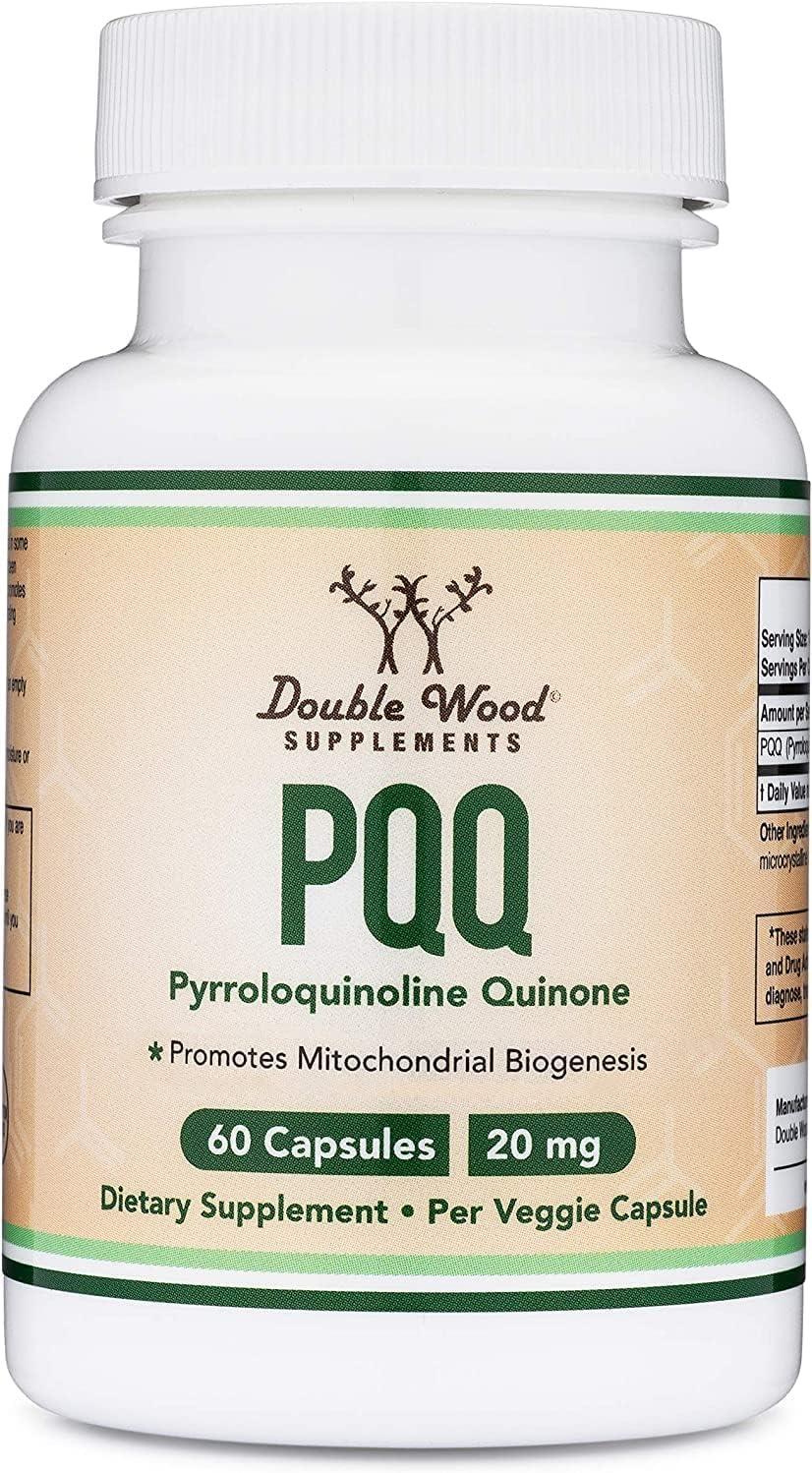 ATHINIKA NUTRITION PQQ Supplement - 20mg, 60 Capsules (Pyrroloquinoline Quinone) Promotes Mitochondria ATP Coenzyme Levels, Energy Optimizer and Sleep Support (Non-GMO, Gluten Free, Vegan Safe) by Double Wood