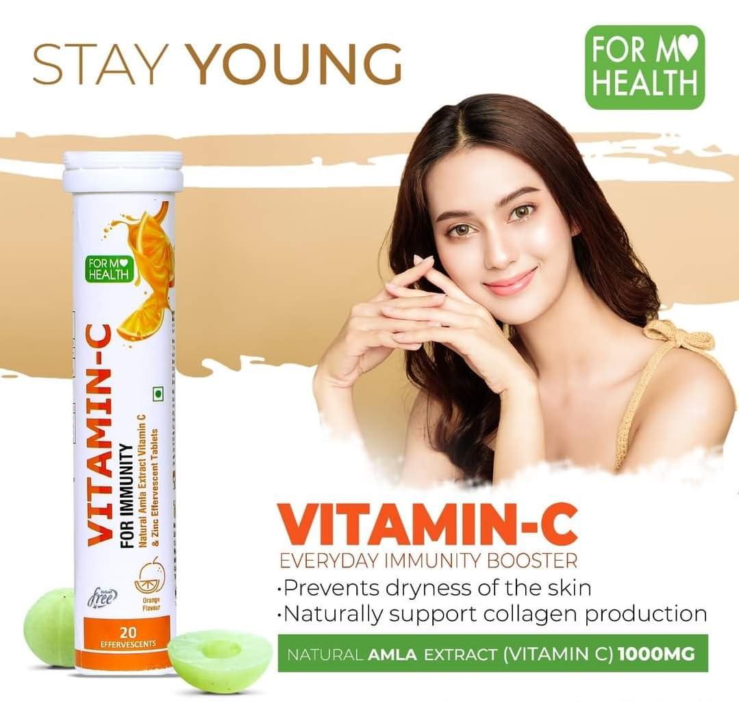 UGC NUTRITION FOR MY HEALTH UGC NUTRITION FOR MY HEALTH For My Health Vitamin C Effervescent Tablets For ImmunityINatural Amla Extract Vitamin C And Zinc Effervescent Tablets(Pack Of 20 Tablets)