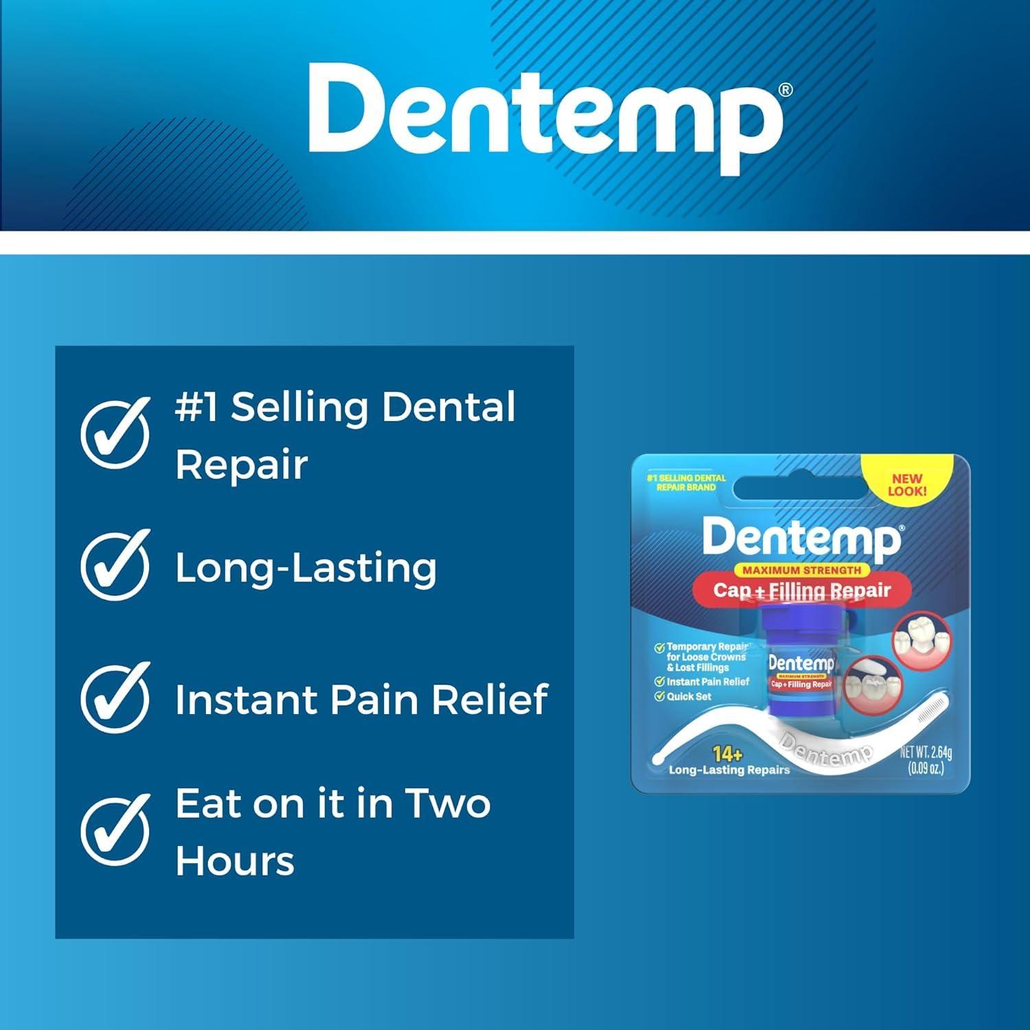 Dentemp Dentemp O.S. One Step Filling Dental Repair Material Maximum Hold, 1 each by Dentemp O.S.