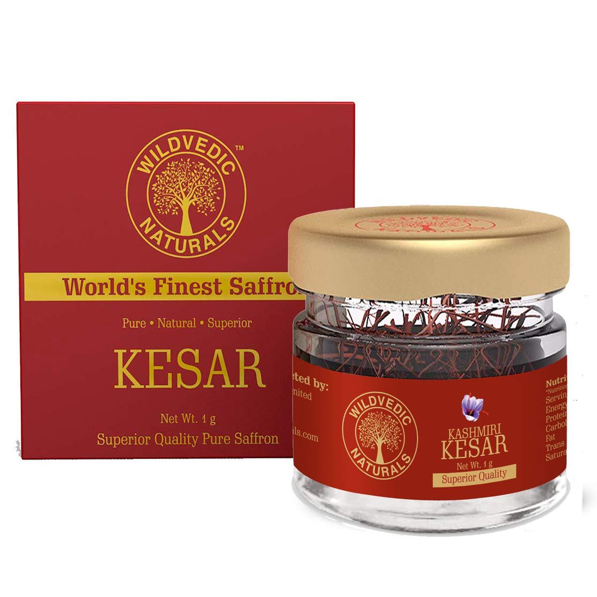 WILDVEDIC NATURALS Wildvedic Naturals Pure Kashmiri Kesar / Saffron - 1 Gram (Original Grade Saffron Threads,Quality Saffron )