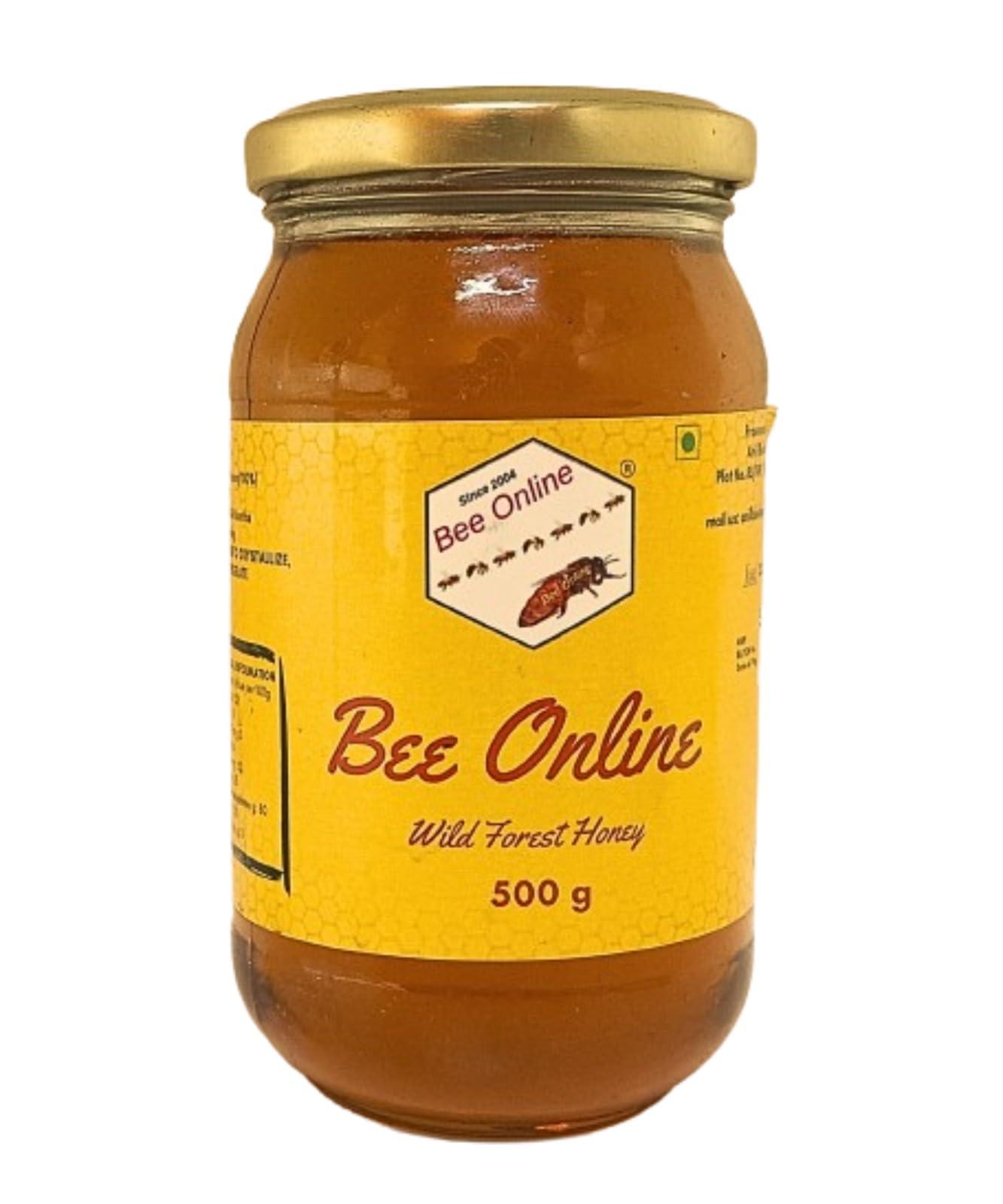 Bee Online 100 % Pure Wild Unprocessed Raw Honey 500 GM