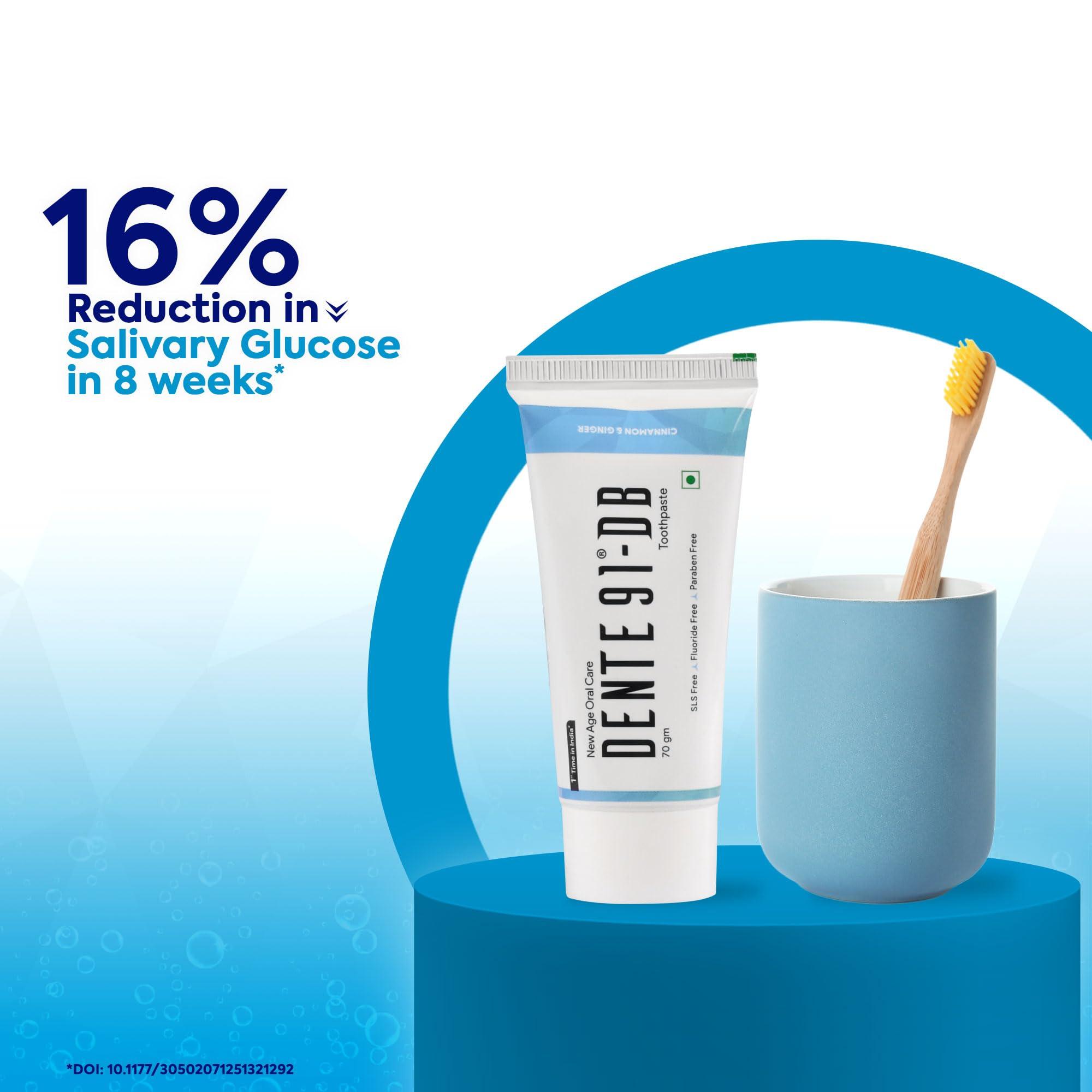 DENTE91 Dente91 DB Toothpaste| Sensitivity Relief | Repairs Cavities | Fights Gum Disease | Reduces Bad Breath | Strengthens Enamel | SLS free | Fluoride free | Paraben free, Pack of 1, 70g