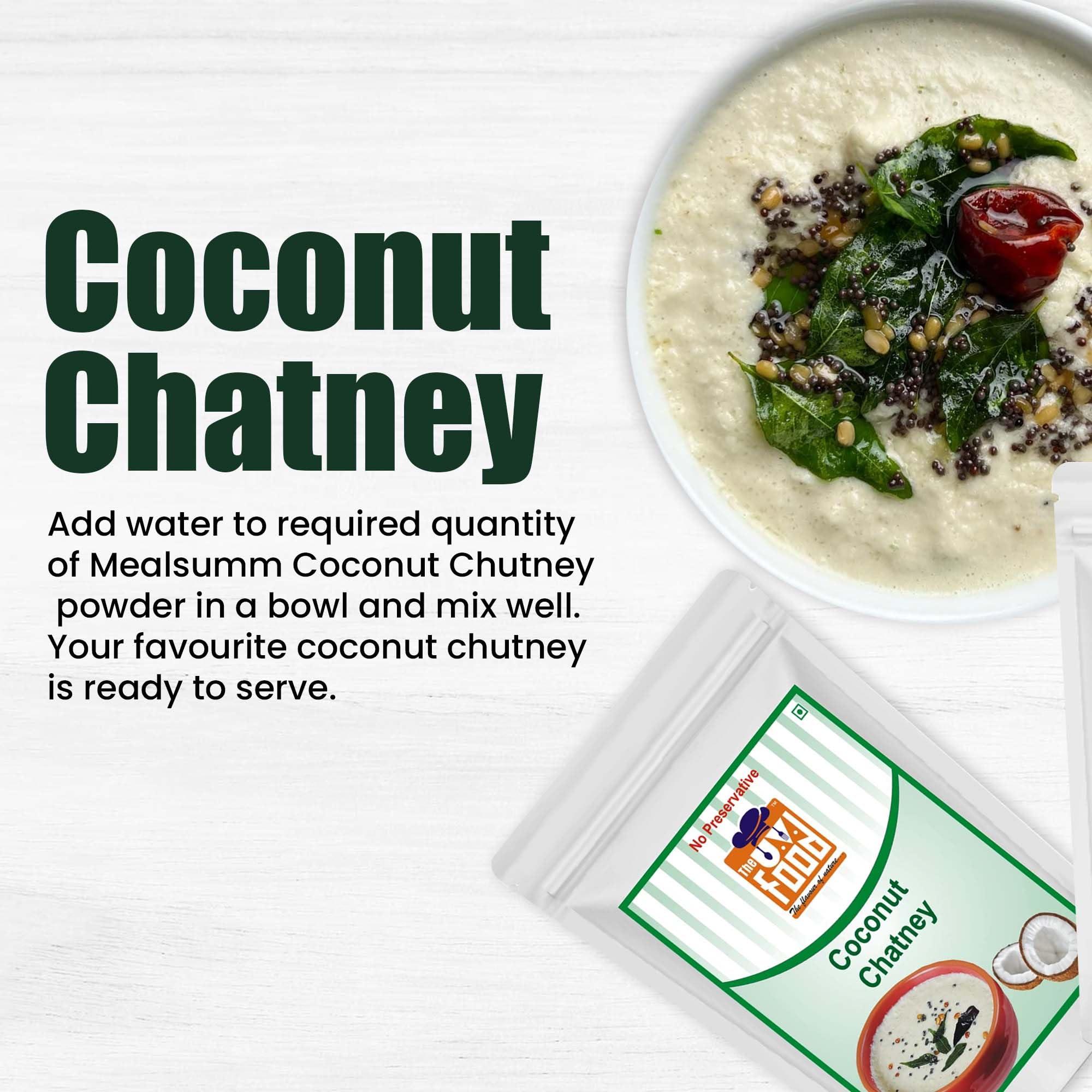 THE U.V. FOOD The U.V. FOOD Instant Mix / Premix Coconut Chutney Mix Powder | Easy to Make | Ready to Eat - Pack of 8