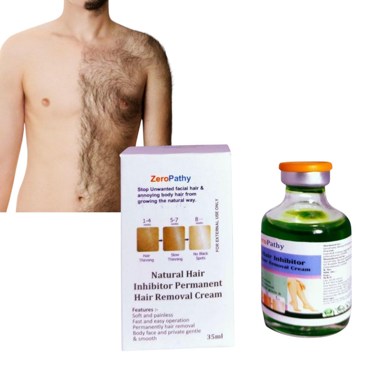 Zero Pathy Painless Permanent Hair Removal gel Painless Hair Growth Removal and Gently Dark Spot Remover Cream 90 DAYS permanently