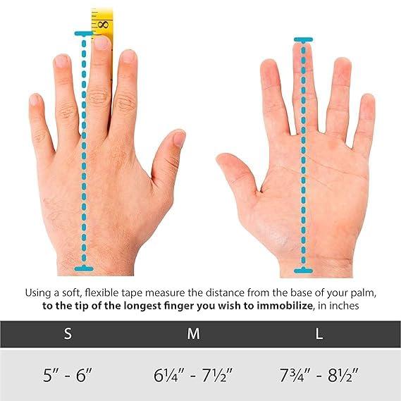 WITSOUL WITSOUL Two Fingers Splint Trigger Finger Adjustable Brace, Metal Straightening Immobilizer Splint Full Hand and Wrist Support fit Left and Right BOTH HAND (M)