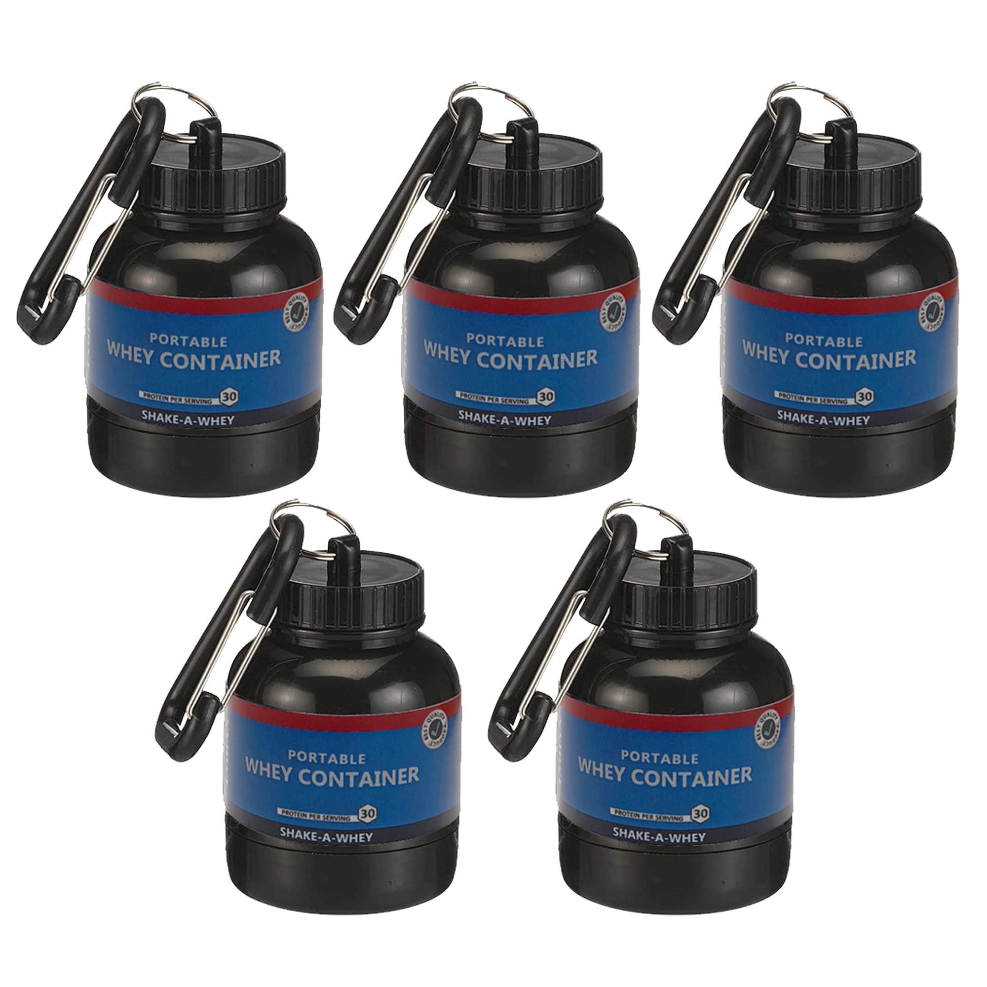 True Indian True Indian Amazing Whey loader Protein Carry Funnel Portable Protein Whey or Supplement Powder Combo Pack of 5 Carrying Whey Funnel and Container Box with Key-Chain (BLUE)