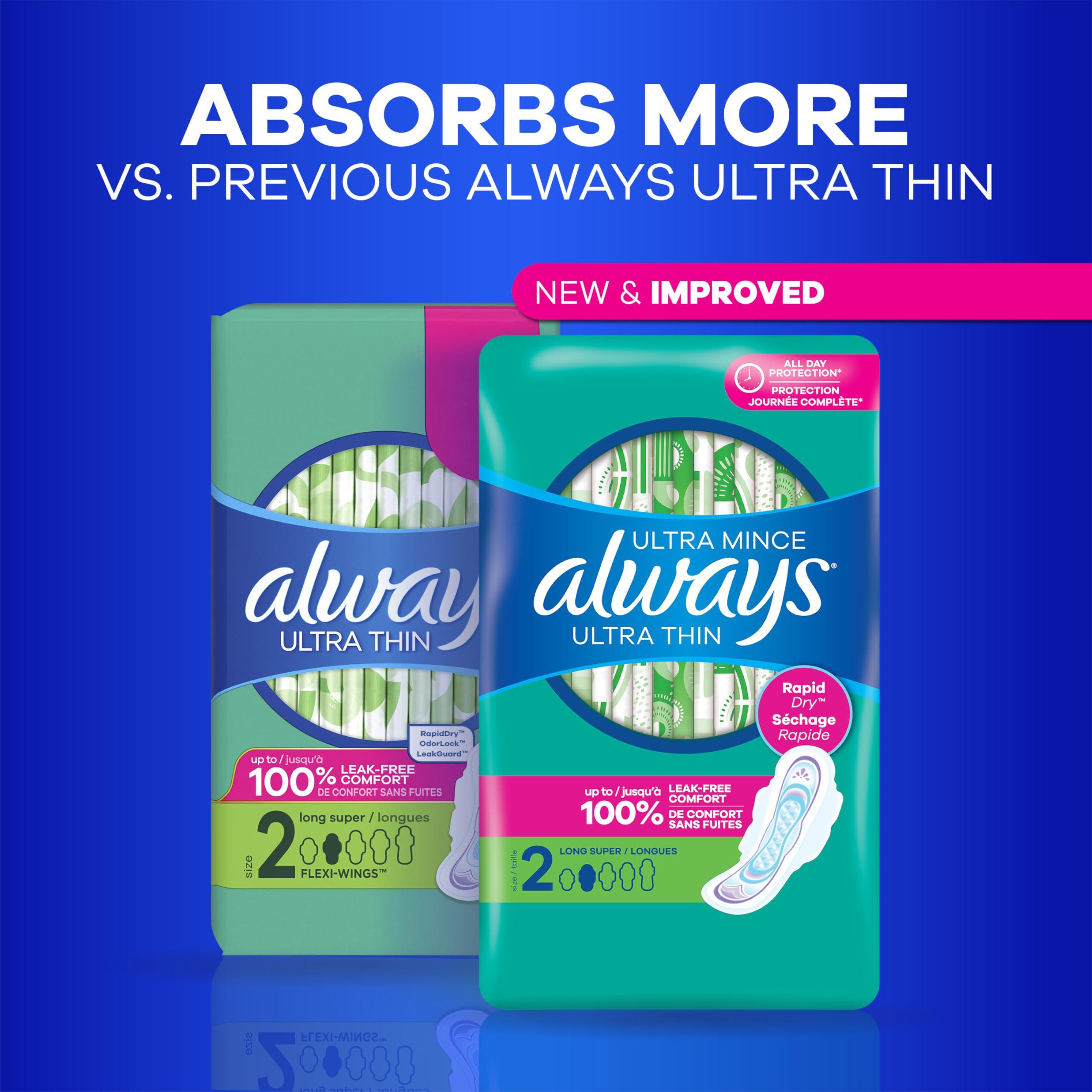Always Always Ultra Thin Pads Super W/Flexi-Wings Unscented 42 Count