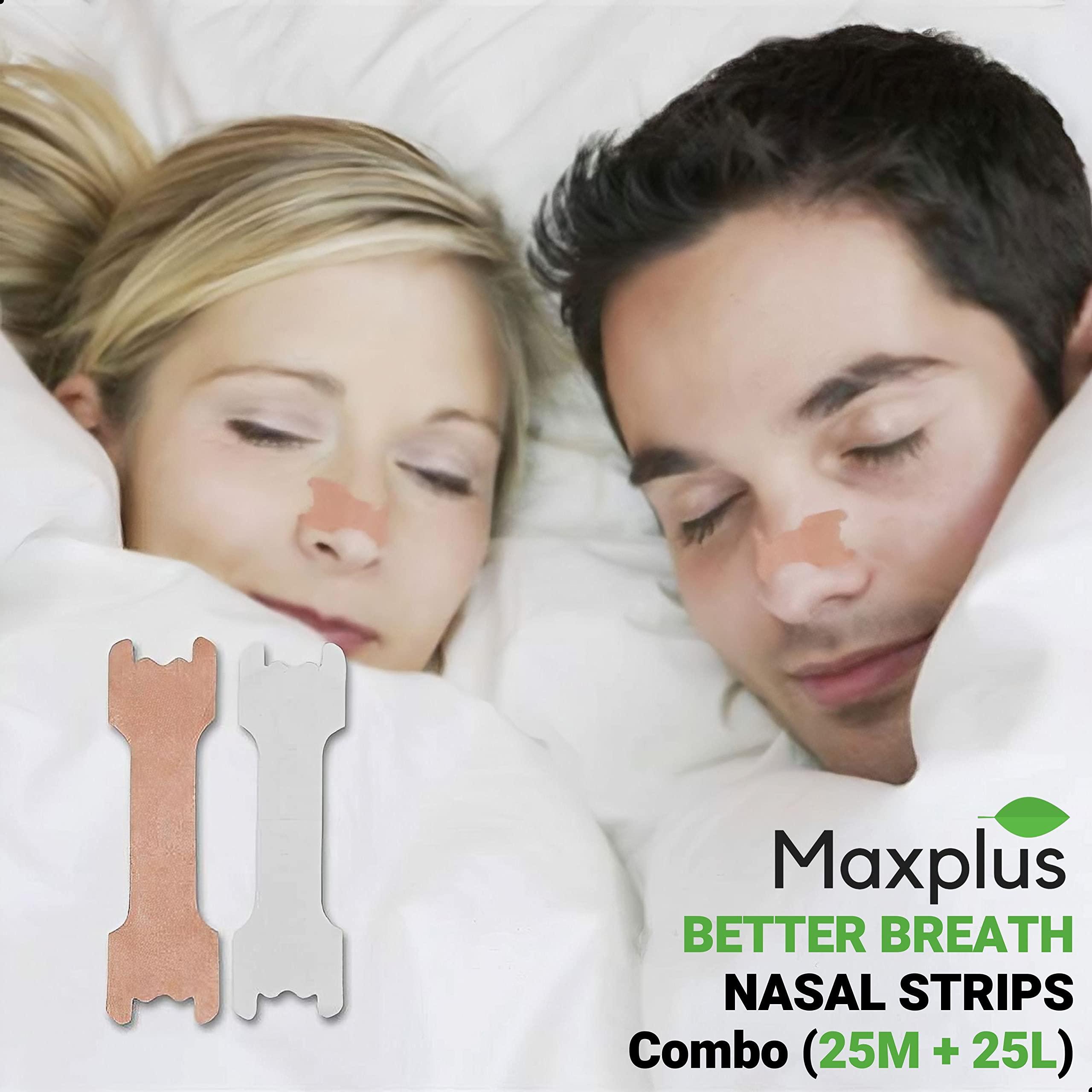Max Plus Max Plus 50pcs Better Breath Nose Strip - Anti-snoring Nasal Strips makes Easier to Breathe Right (Large/Medium Combo)