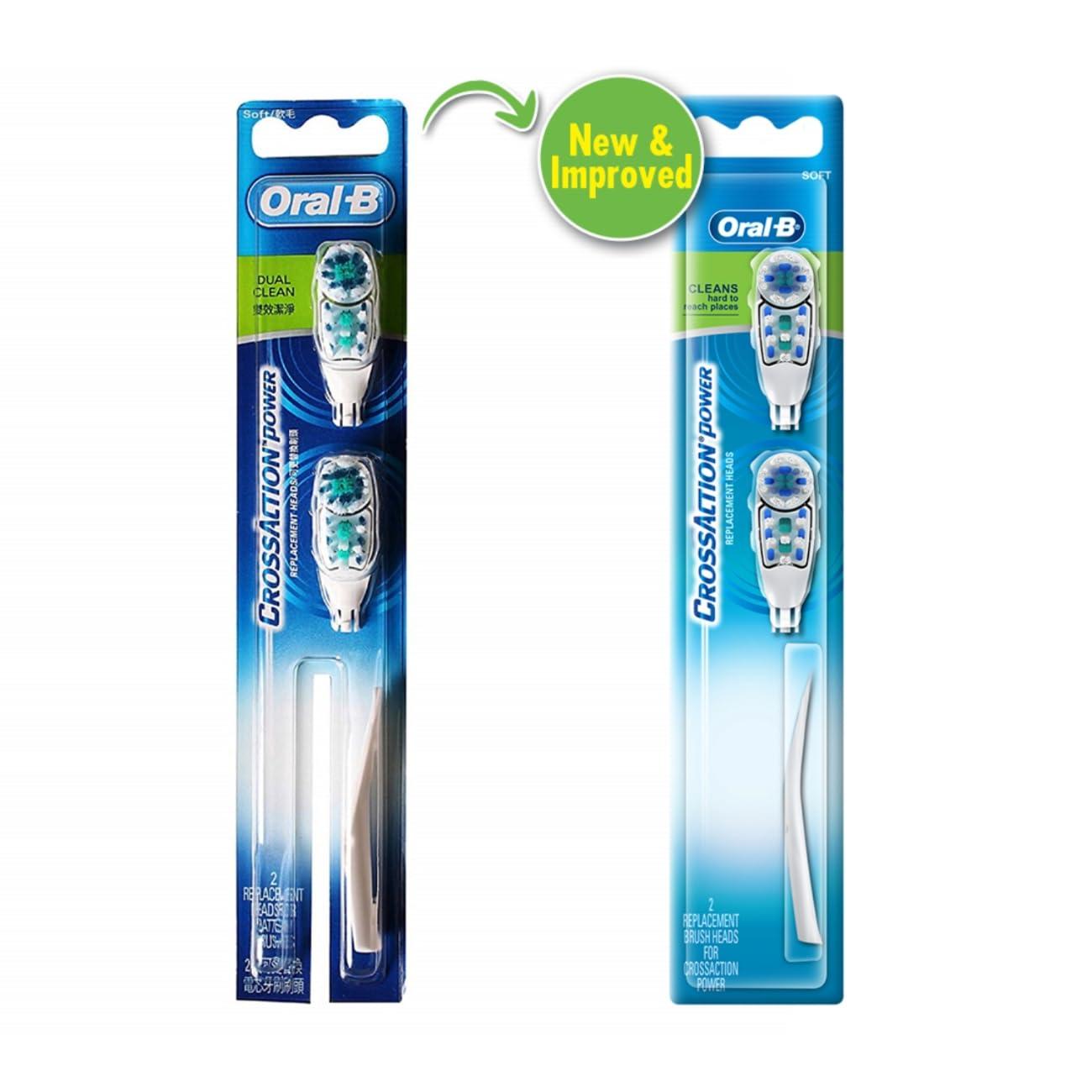 Oral-B Oral B ORIGINAL Cross Action Battery Toothbrush Replacement Brush Heads [10X POWERFUL THAN COMPATIBLE PRODUCTS], Soft Bristles, 2 Refills