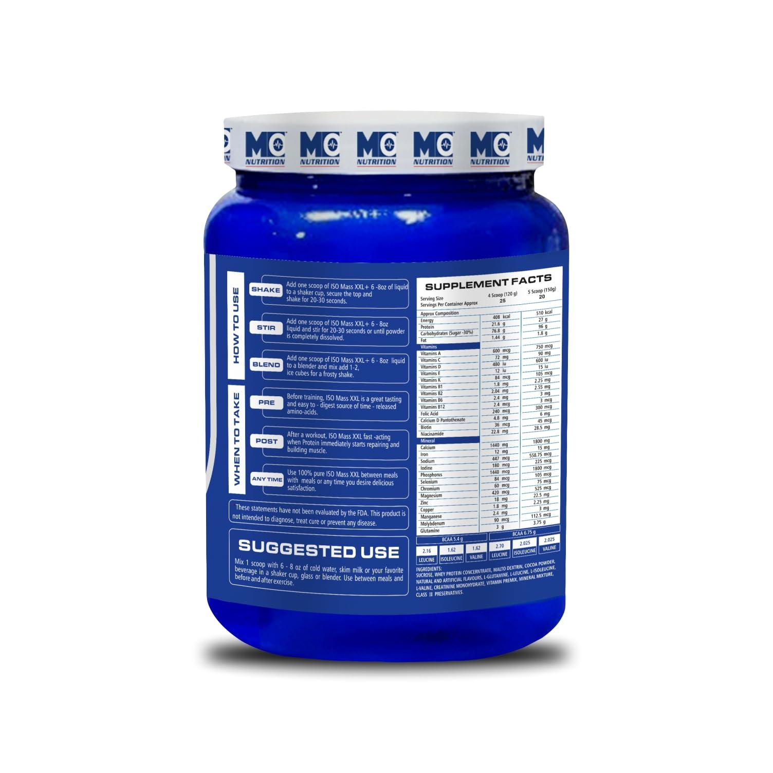 MUSCLEOXY NUTRITION Muscleoxy Nutrition Iso Mass - Mass Gainer/Muscle Gainer - Weight Gainer Powder (Cookies and Cream, 1 Kg)