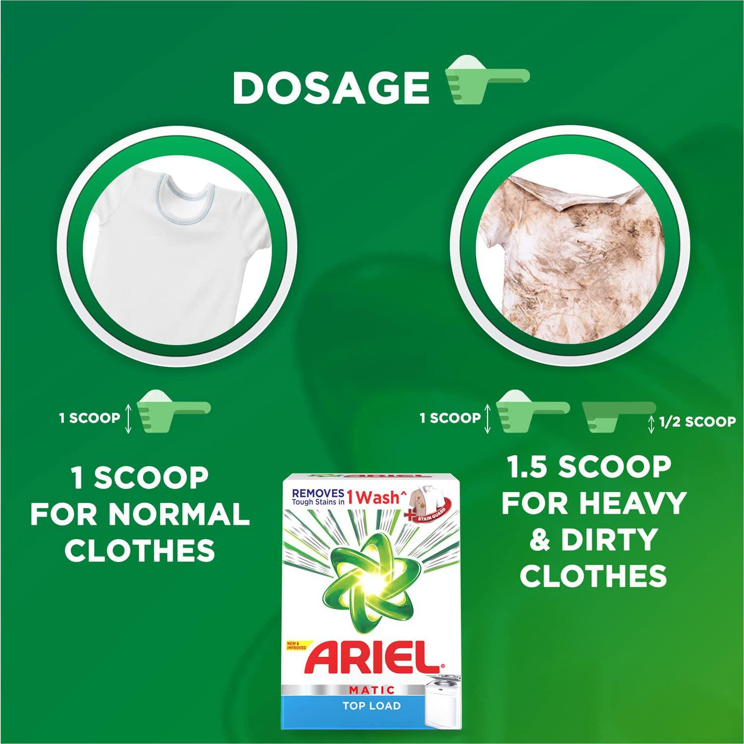 Ariel Ariel Matic Top Load Detergent Washing Powder - 2 kg & Matic Liquid Detergent, Front Load, 1 Litre, Pack Of 1