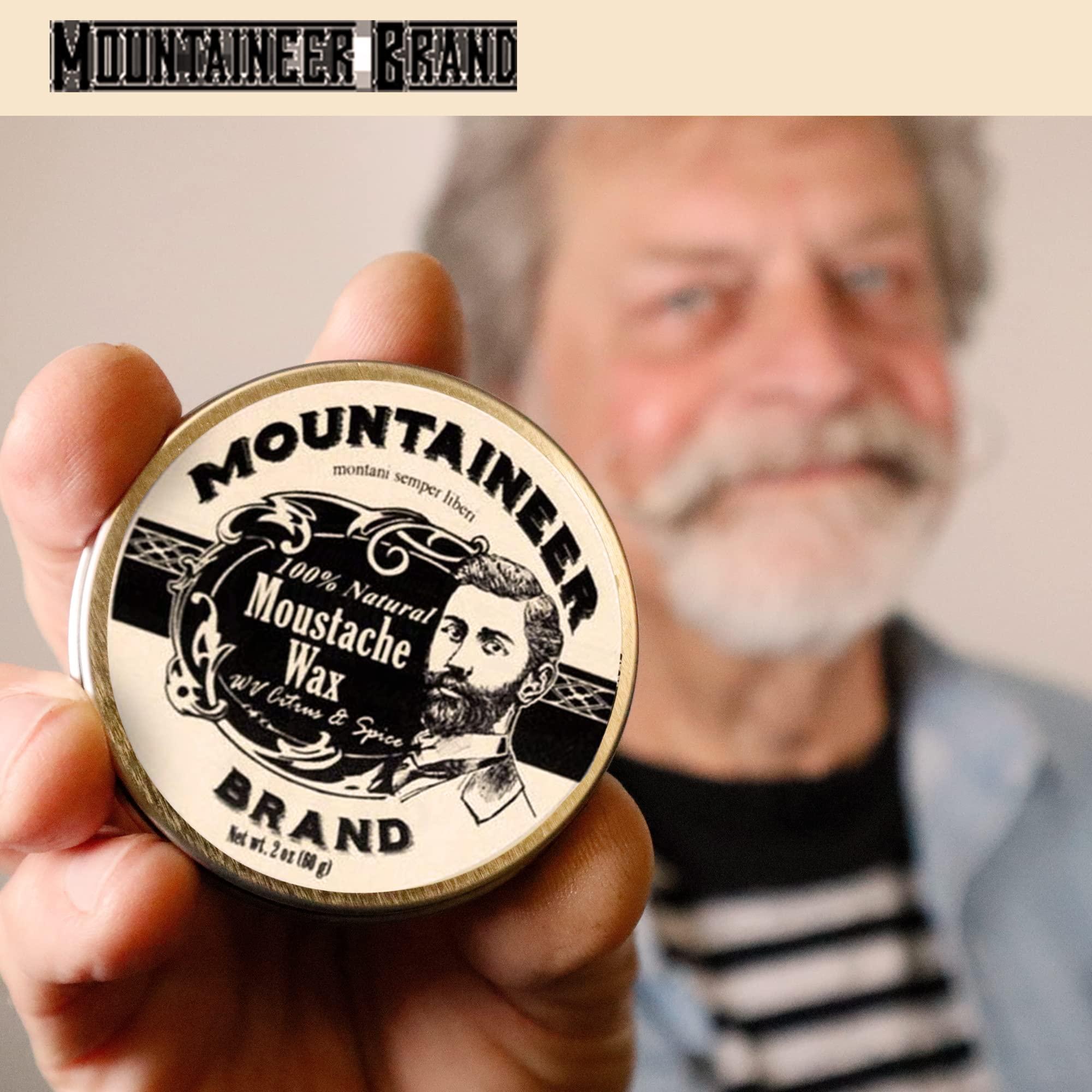 Mountaineer Brand Mustache Wax by Mountaineer Brand - All-Natural, No Residue, Clear and Easy to Use, 2 oz Tin (Extra Firm Hold (Unscented))