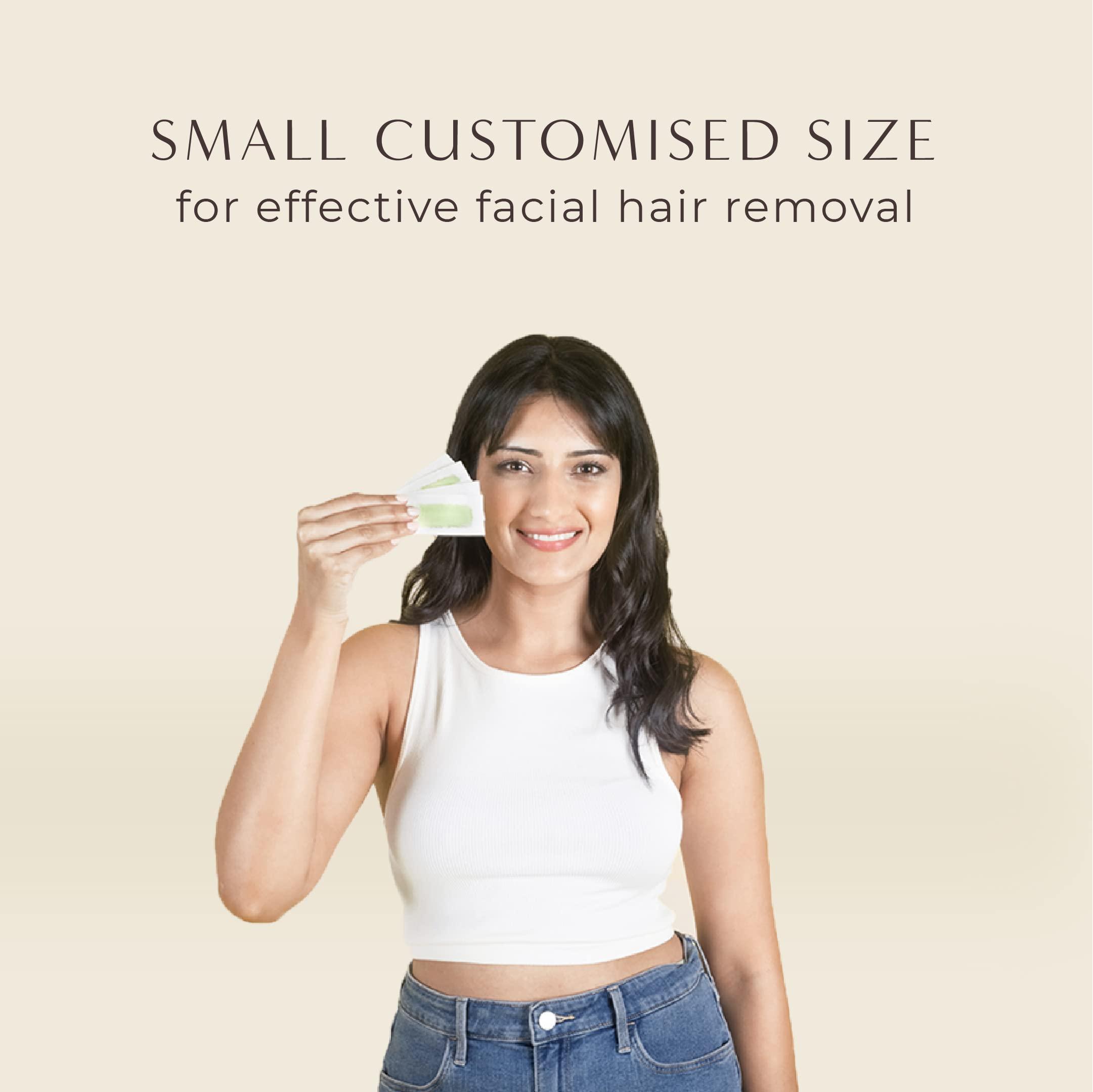 HoneyBee Honeybee Aloe Vera Facial Wax Strips | Waxing Strips for Women | For Upper Lips, Chin, Fingers & Toes | Hair Removal for Sensitive Skin | Pack of 2