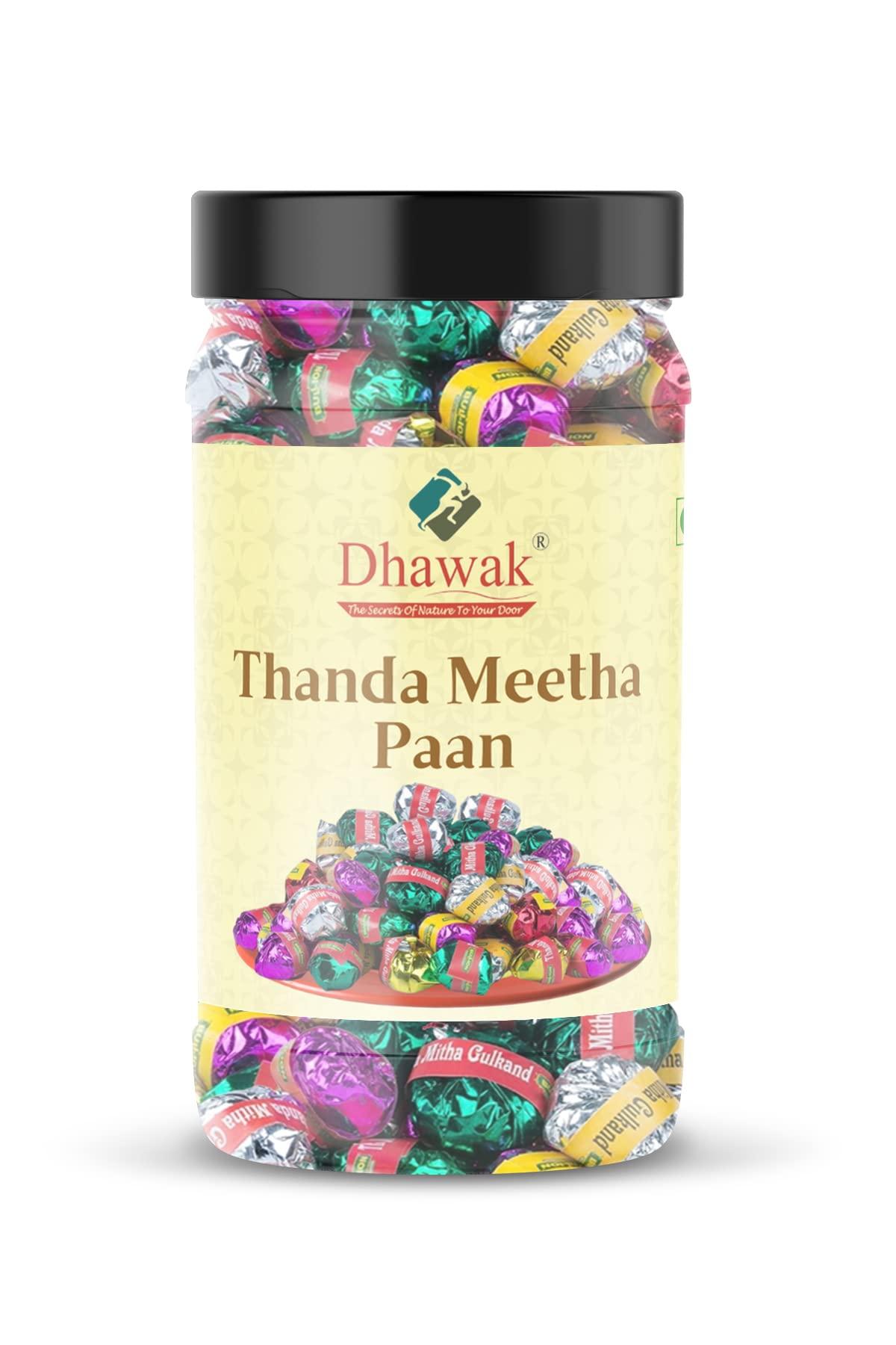 DHAWAK Dhawak Thanda Meetha Paan 600 gm Home Made Paan Mukhwas Paan Laddu Mouth Freshner | Digestive, After-Meal,Mukhwas Gulkand Paan Laddu Paan Mukhwas [Jar Pack]