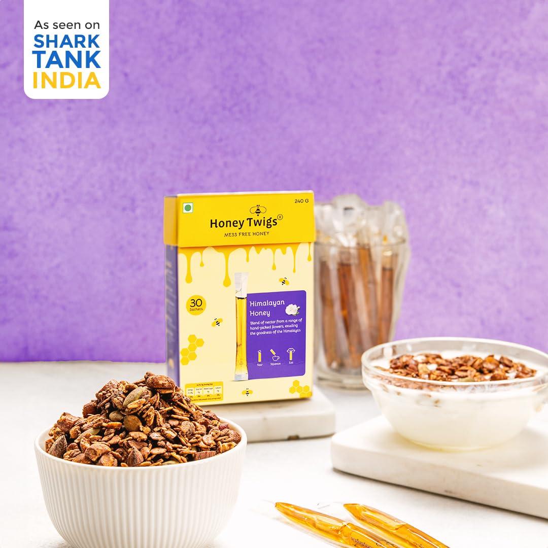Honey Twigs Honey Twigs Himalayan Multiflora Honey |Pure Honey, 240gms (30 Single Sachets) |Grade A Himalayan Honey - Traceable Source | Zero Additives | Zero Added Sugar |Immunity Booster|Tear Squeze Eat