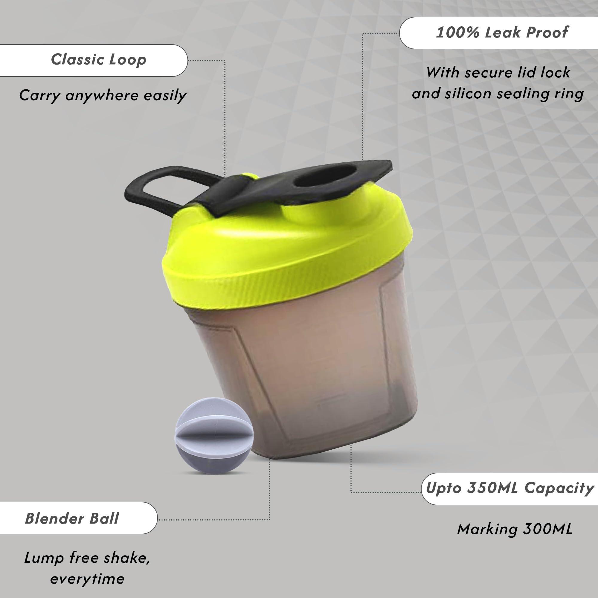 BSPA BSPA| Protein Shaker bottle| Mini Gym Shaker| Sports Bottle|Supplement shaker| 300ML with Blender Ball (Green)