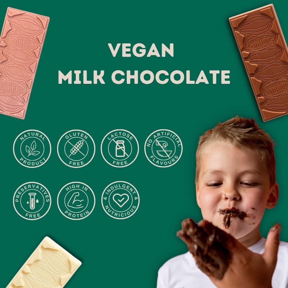 AMBRIONA Daarzel Vegan White Chocolate Bar in Blueberry Cheesecake Flavor | Gulten Free | 31% Cocoa Content| 50 gms | Daarzel Bar