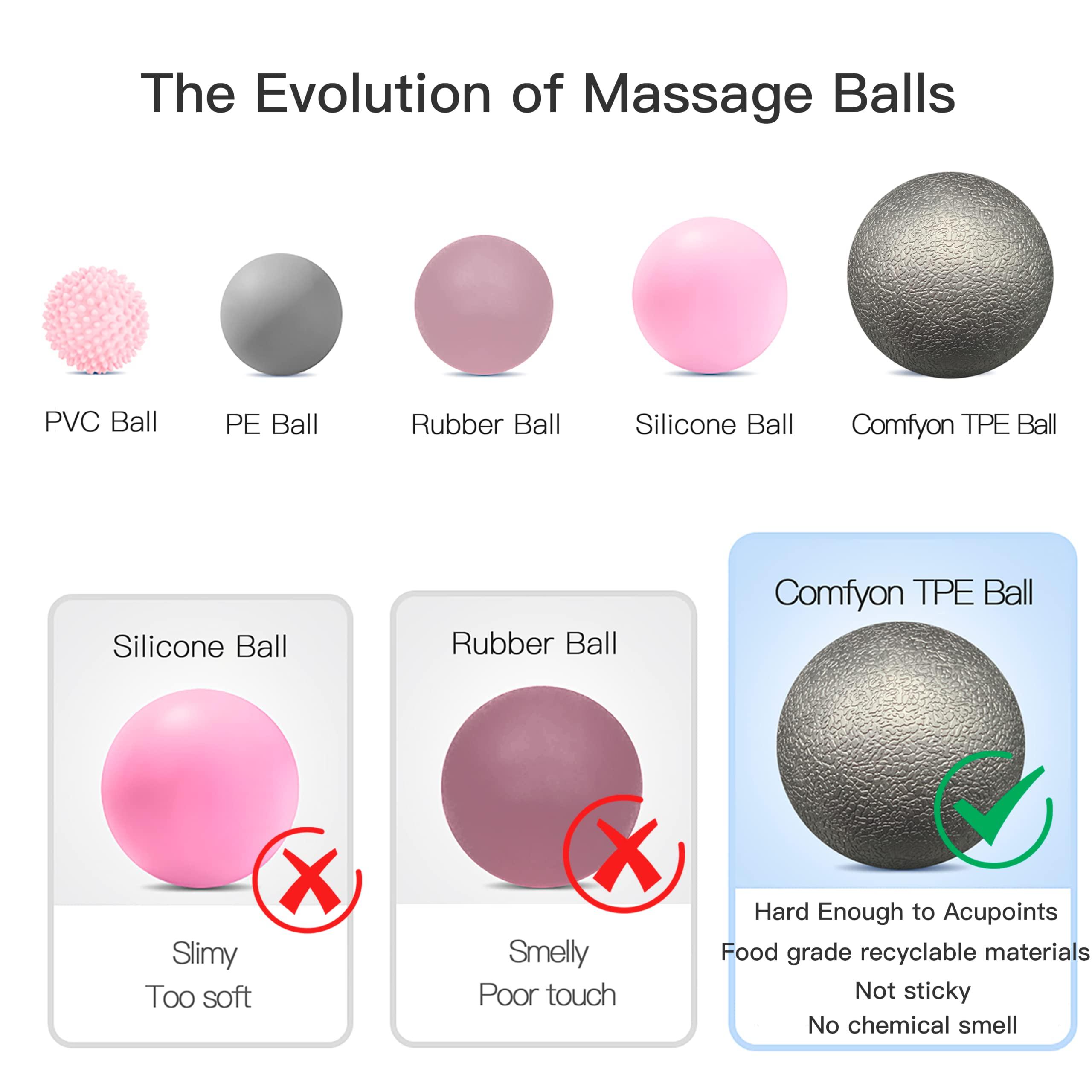 N\C Comfyon Massage Lacrosse Balls For Myofascial Release, Deep-Tissue Massage, Sore Muscles, Trigger Point Therapy, Muscle Knots, Targeted Foot Pain Relief And Yoga Therapy