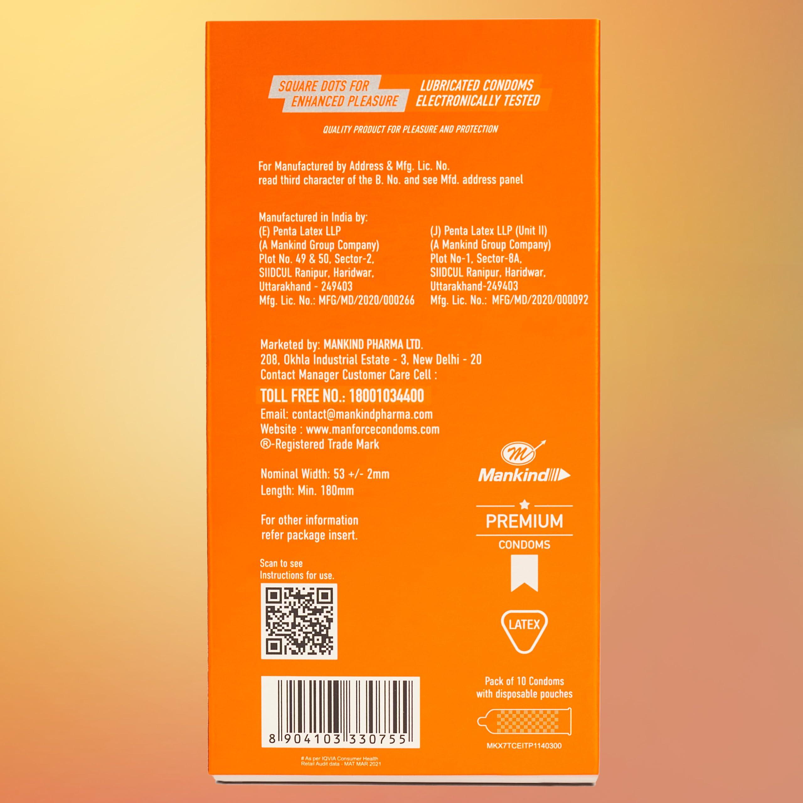 Manforce Manforce Epic Passion | Extra Dotted Condom for Intense Pleasure | Fruit Punch Flavour | 10 Pcs