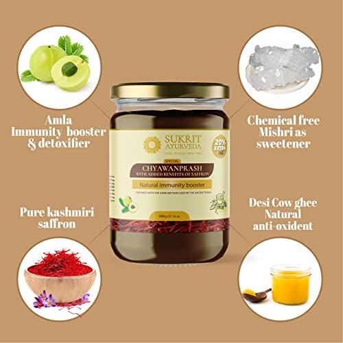 Sukrit Ayurveda Sukrit Ayurveda Special Chyawanprash - Added Mishri, Desi Cow ghee, Amla and Saffron (600g)