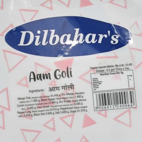 DILBAHAR'S Dilbahar's Aam Goli 210G Pack Of 2-MT | Aam Pachak Chatpati Goli | Digestive Goli Pachak | Mukhwas Mouth Freshener | Aam Pachak Churan Goli | Churan Digestive | After-Meal Treat
