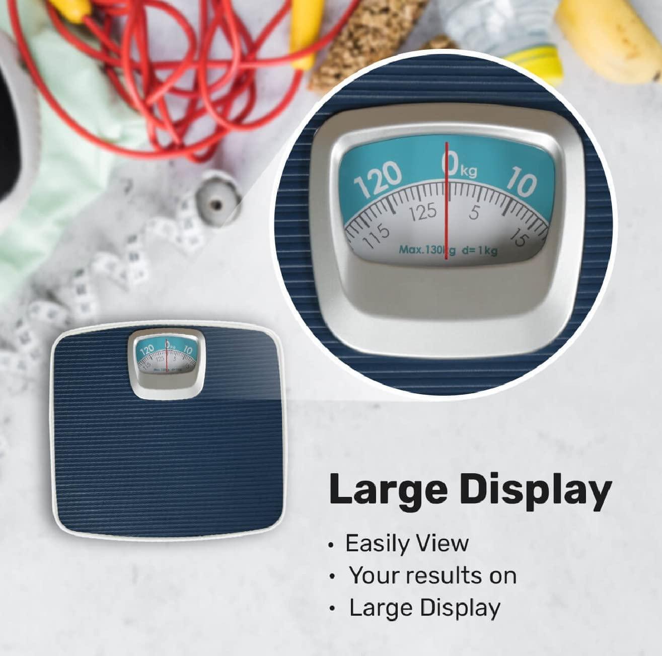 ACU-CHECK ACU-CHECK Analog Body Weight Scale | Mechanical Scale | 286 lbs 130 kg Capacity | Non-Skid | Simple Dial Calibration Bathroom Body Scale, Gym Weight Scale (Blue)