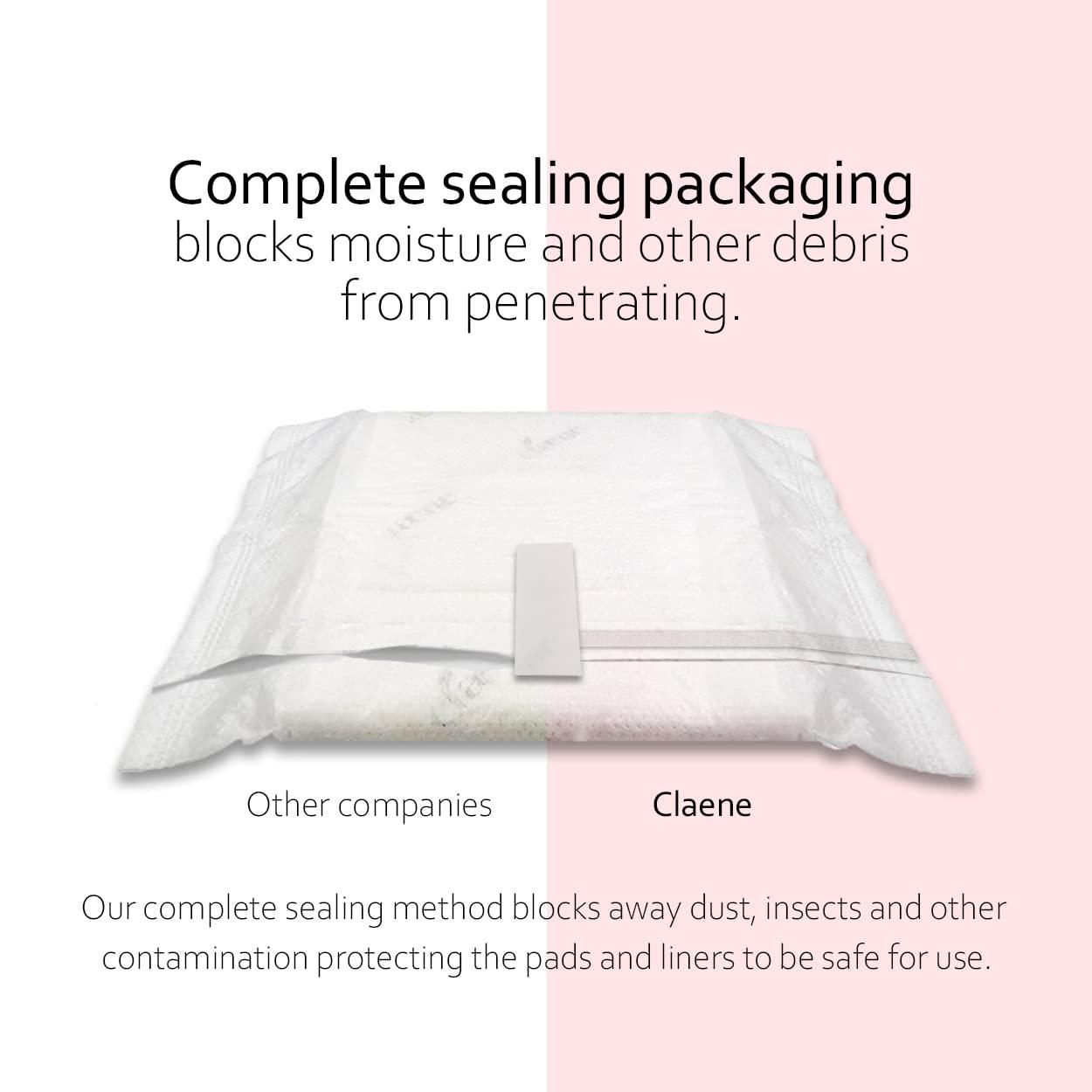 CLAENE Claene Organic Cotton Panty Liners, Unscented,Thin, Daily, Breathable, Light Incontinence, Natural Pantyliners, Menstrual Pads for women (Regular, 50P)