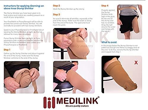 Medilink Medilink® Above knee AK stump shrinker sock, limb compression with ventilation, amputee care, Beige (small)