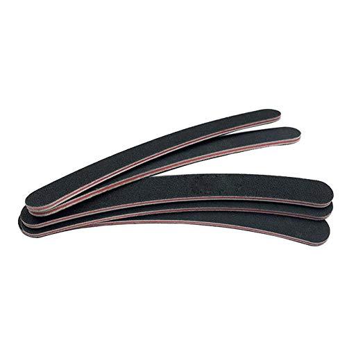 SYBL SYBL 12Pcs Black Curved Nail Files Emery Boards Eva Double-Sided Polished Buffering Files Professional Washable Cosmetic Manicure Pedicure Tools Trimming Polished Buffering Files