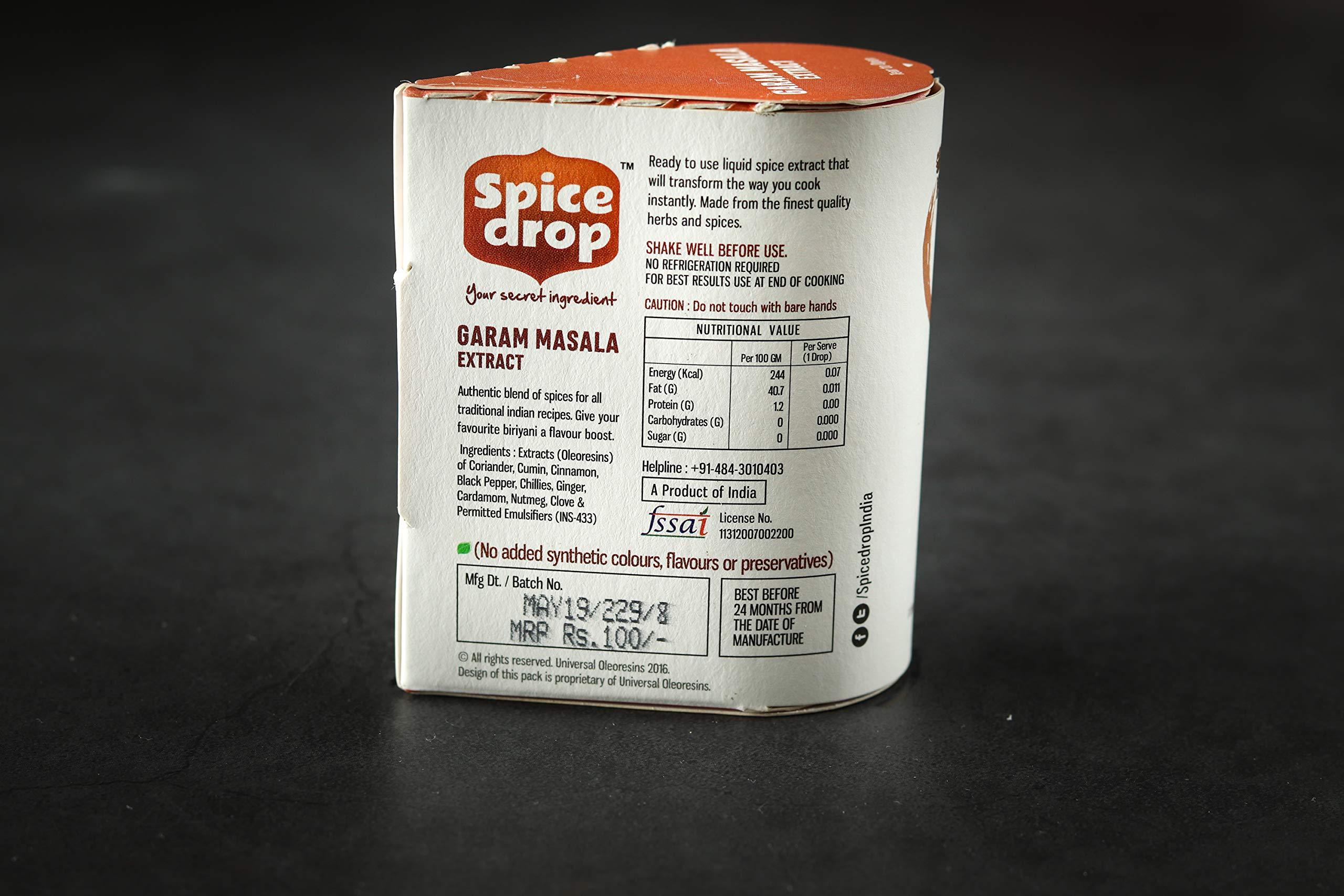 Spice Drop Spice Drop Garam Masala Extract | Indian Spice Blend For Cooking, Seasoning | Curry, Gravy, Biryani, Dal | Authentic Flavor, Ad Rich Aroma | No Added Color | Vegan Gluten-Free | 5 ML (180 Drops)