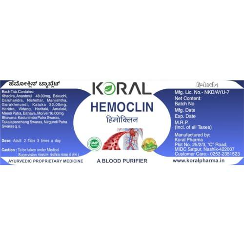 KP KORAL PHARMA Hemoclin Tablet For Blood Purifire (60 Tablet)