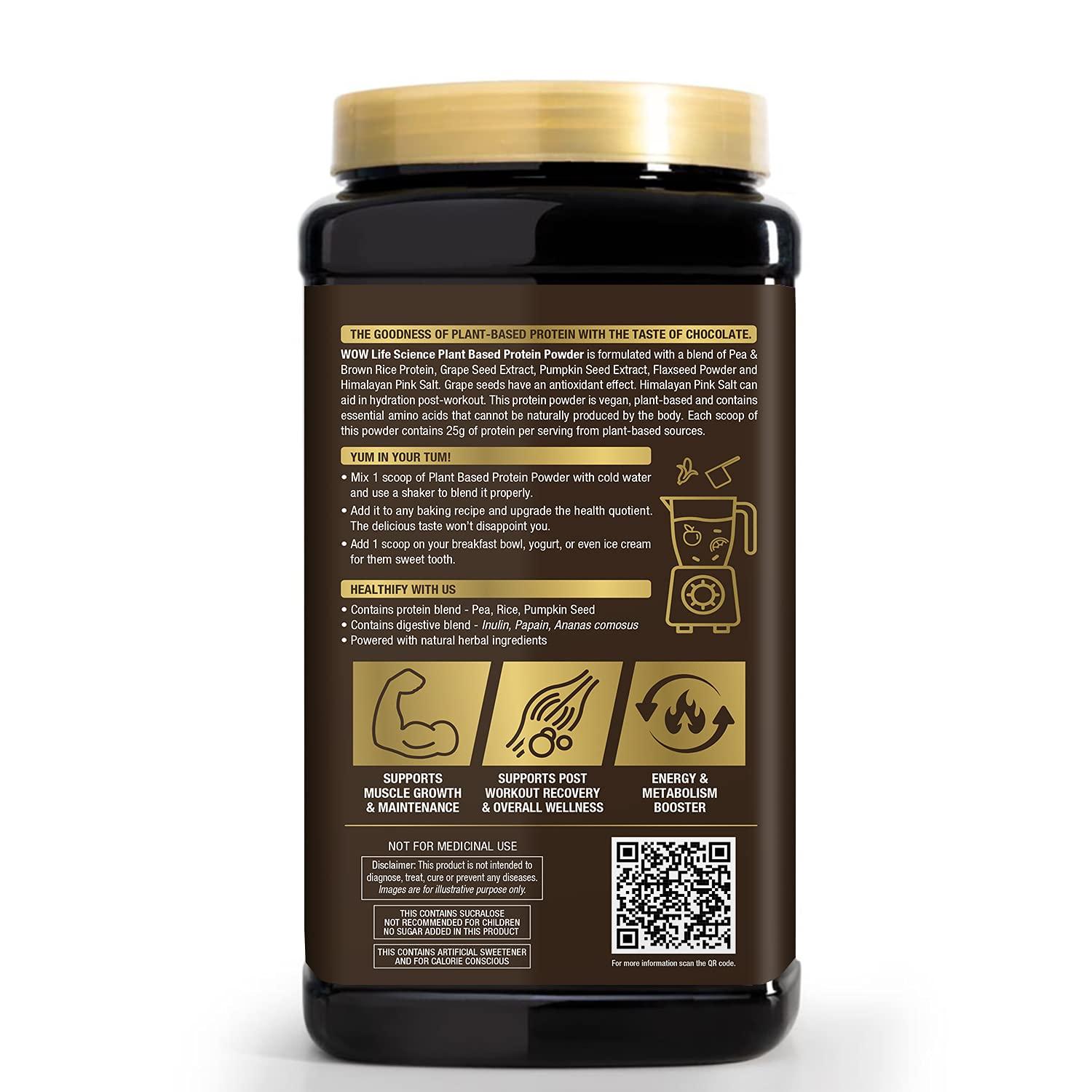 WOW Life Science WOW Life Science Plant Protein Powder - Chocolate Flavour – For a healthier lifestyle – 1kg