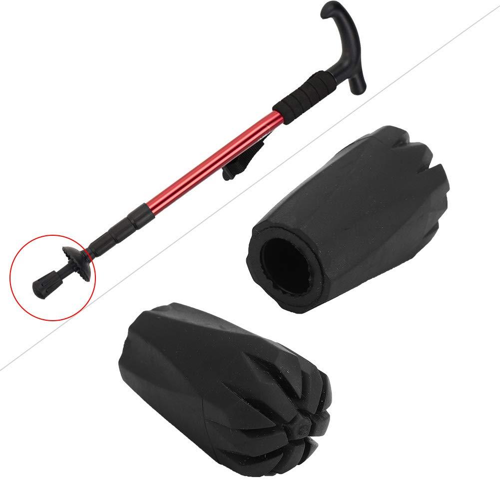 Worem Walking Stick Tip Cap, Walking Stick Cover Rubber for Rocks(Black Padded Foot Cover)
