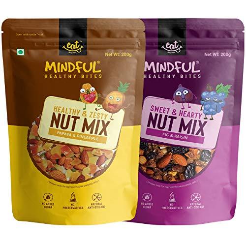 EAT Anytime Eat Anytime Mindful Healthy Trail Mix Combo of Papaya & Pineaple, Fig & Raisin | No Added Sugar & No Preseervatives | Antioxident | Healthy Sanck For Breakfast & Dieat - 200gm(Combo of 2)